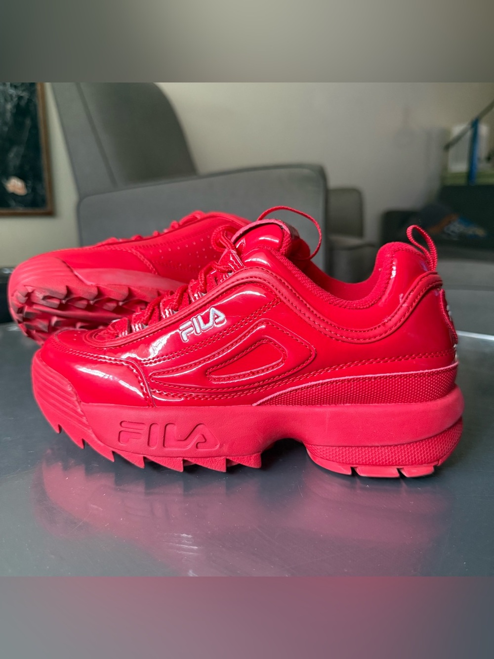 Fila Women's Red Platform Sneakers